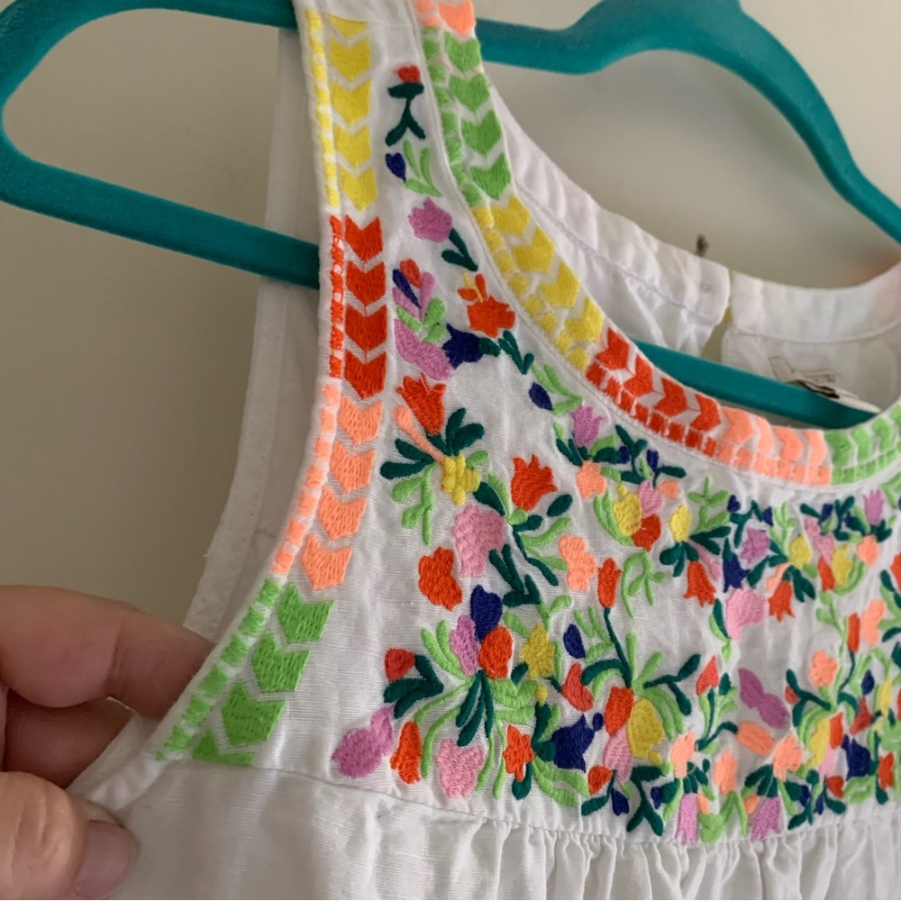 J.Crew embroidered dress sz 4 - Picture 6 of 8